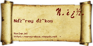Nérey Ákos névjegykártya